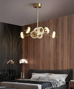 8 Light Electroplated Gold Metal Modern Chandelier Ceiling Light - Warm White - Chandelier