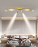 800MM 2 Spot Gold Black Long LED Chandelier Dining Living Room Office Lamp - Warm White - Chandelier
