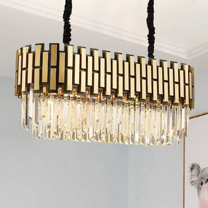 800x300 MM Gold Black K9 Crystal Chandelier Ceiling Lights - Warm White - Chandelier