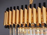 800x350 MM Gold Black Tube K9 Crystal Pendant Chandelier Ceiling Lights Hanging - Warm White - Chandelier