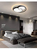 Black Double Round 500 MM Modern LED Chandelier Ceiling Light for Dining Living Room Office Lamp - Warm White - Chandelier