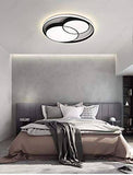 Black Double Round 500 MM Modern LED Chandelier Ceiling Light for Dining Living Room Office Lamp - Warm White - Chandelier