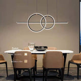 Black Gold Body Linear LED Chandelier Pendant Light Hanging Lamp - Warm White - Chandelier
