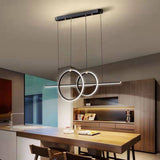 Black Gold Body Linear LED Chandelier Pendant Light Hanging Lamp - Warm White - Chandelier