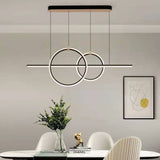 Black Gold Body Linear LED Chandelier Pendant Light Hanging Lamp - Warm White - Chandelier