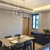 Black Gold Body Linear LED Chandelier Pendant Light Hanging Lamp - Warm White - Chandelier