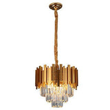 FANDOM 400MM Gold Stainless Steel K9 Crystal Pendant Chandelier Ceiling Pendant Lamp Foyer Lights Lamps Modern Hanging - Warm White - Chandelier