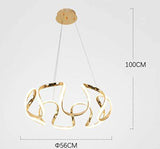 Gold Curvy LED Pendant Chandelier Lights Dining Room Kitchen Lighting Lamp - Warm White - Chandelier