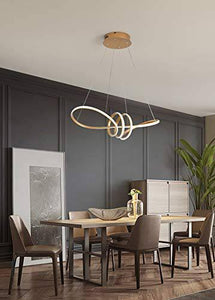 Gold LED Pendant Chandelier Lights Dining Room Kitchen Lighting Lamp - Warm White - Chandelier