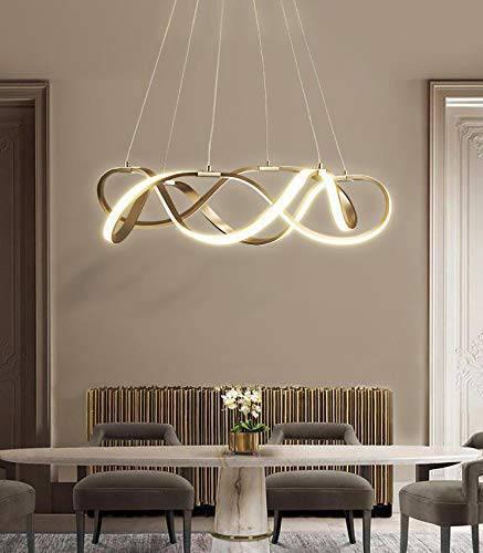 Gold Plated LED Pendant Light Chandelier Dining Room Kitchen Lighting Lamp Cord Pendant Lamp - Warm White - Chandelier