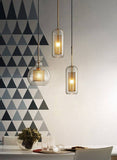 LED Long Gold Transparent Glass Pendant Lamp Ceiling Light - Warm White - Chandelier