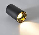 6W LED Indoor Outdoor Ceiling Lamp Round Drum Cylinder Black Gold Wall Light 4000k Waterproof (Natural White) - Commercial Lighting