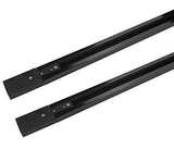 Track Rail 1m Track Light Fitting Aluminum 1 Meter 2 Wire Connector System Tracks Fixture Universal Rails - Black - Commercial Lighting