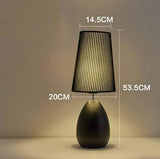 Black Modern Desk Table Lamp with Black Fabric Shade Plated Base For Home And Office Use - Black - Desk Lamp