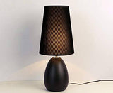 Black Modern Desk Table Lamp with Black Fabric Shade Plated Base For Home And Office Use - Black - Desk Lamp