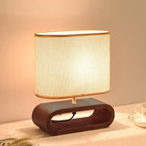 Brown Wooden Desk Table Lamp with Shade for Home and Office Use - Brown - Desk Lamp