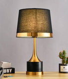Desk Table Lamp with Black Fabric Shade Gold Base for Home and Office Use - Gold/Black - Desk Lamp