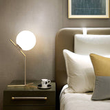 Desk Table Lamp with Frosted Ball Shade Gold Base for Home and Office Use - Warm White - Desk Lamp