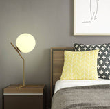 Desk Table Lamp with Frosted Ball Shade Gold Base for Home and Office Use - Warm White - Desk Lamp