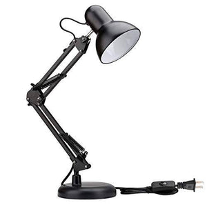 Heavy Quality Swing Arm Desk Lamp Table Lamp, Black Painted Lamp, Indian Plug (Black - Metal Arm Joint) - Desk Lamp