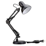 Heavy Quality Swing Arm Desk Lamp Table Lamp, Black Painted Lamp, Indian Plug (Black - Metal Arm Joint) - Desk Lamp