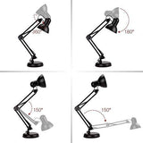 Heavy Quality Swing Arm Desk Lamp Table Lamp, Black Painted Lamp, Indian Plug (Black - Metal Arm Joint) - Desk Lamp