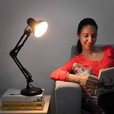 Heavy Quality Swing Arm Desk Lamp Table Lamp, Black Painted Lamp, Indian Plug (Black - Metal Arm Joint) - Desk Lamp