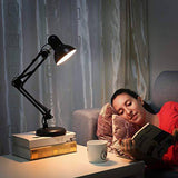 Heavy Quality Swing Arm Desk Lamp Table Lamp, Black Painted Lamp, Indian Plug (Black - Metal Arm Joint) - Desk Lamp