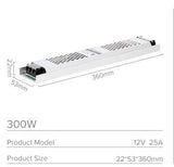 12V 25 Amp 300W DC Ultra Slim Power Supply Driver for CCTV and LED Strip Light - Silver - driver