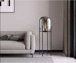 Black Floor lamp Living Room Light with Smokey Glass for Home Lighting Standing lamp - Warm White - Floor Lamp