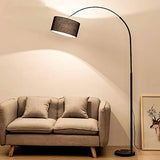 Black Floor lamp with Shade and Marble Stone Base Living Room Standing lamp - Black - Floor Lamp