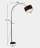 Black Floor lamp with Shade and Marble Stone Base Living Room Standing lamp - Black - Floor Lamp