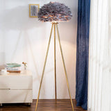 Grey Feather GOLD FLOOR LAMP LIVING ROOM LIGHT FOR HOME LIGHTING STANDING LAMP - GOLD - Floor Lamp
