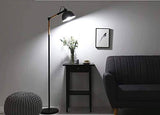 M2035 Adjustable Floor Lamp, Modern Tall Standing Lamp with E26/27 Screw Base(LED Bulb not Included), Metal+Wood Reading Lamp with Heavy Base - Black - Floor Lamp