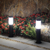 Led 600MM Grey Body Round Acrylic Bollard Outdoor Garden Park Driveway Light - Warm White - Garden Light