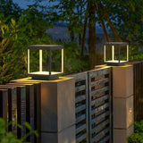 Led Square Pillar Light Gate Lamp Metal Lantern Post (Color : Black) - Garden Light