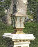 Square Pillar Light Antique Gate Lamp E27 Lantern Lamp Post E27 (Color : Bronze) - Garden Light