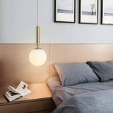 1 Light LED Gold Frosted Ball Pendant Lamp Ceiling Light - Warm White - Pendant Lamp