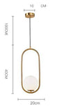 1 Light Modern LED Gold Frosted Ball Pendant Lamp Chandelier Ceiling Light Bar Dining Room - Warm White - Pendant Lamp