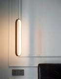 1 Light Modern LED Oval Black Pendant Lamp - Warm White - Pendant Lamp