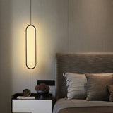 1 Light Modern LED Oval Black Pendant Lamp - Warm White - Pendant Lamp