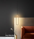 1 Light Modern LED Oval Black Pendant Lamp - Warm White - Pendant Lamp