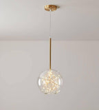 1 Light Straight LED Fairy Ball Gold Pendant Lamp Ceiling Light - Warm White - Pendant Lamp
