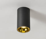 18W LED Indoor Outdoor Ceiling Lamp Round Cylinder Black Gold Wall Light 4000k Waterproof (Natural White) - PACK OF 1 - Pendant Lamp