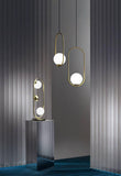 2 Light LED Glossy Gold Frosted Balls Pendant Lamp Chandelier Ceiling Light Bar Dining Room - Warm White - Pendant Lamp