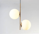 2 Light LED Gold Frosted Ball Pendant Ceiling Light - Warm White - Pendant Lamp