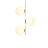 3 Light LED Gold Frosted Ball Pendant Lamp Ceiling Light for Home and Office - Warm White - Pendant Lamp