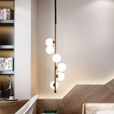 6 Light LED Gold Frosted Ball Pendant Lamp Ceiling Light for Home and Office - Warm White - Pendant Lamp