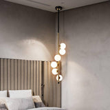 6 Light LED Gold Frosted Ball Pendant Lamp Ceiling Light for Home and Office - Warm White - Pendant Lamp