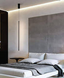 LED 1 Light Black Long Bedside Hanging Pendant Ceiling Lamp Light Fixture - Warm White - Pendant Lamp